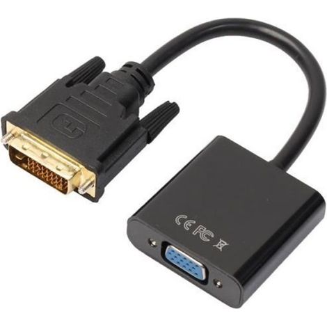 Adaptateur - ZJT - DVI-D vers VGA - Actif - 20cm - Noir (1/4)