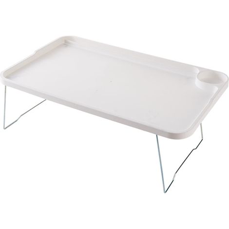Juego de 2 mesas plegables para cama, tablero de madera de 50x29,5 cm, patas de aluminio, para portátiles, desayuno, adultos y niños. (1/5)