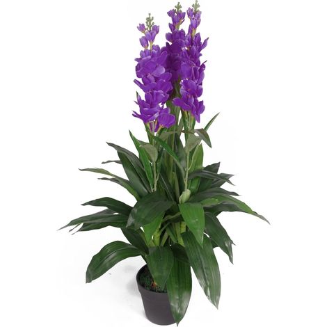 100cm Artificial Cymbidium Orchid Plant - Extra Large - Purple Flowers (1/5)