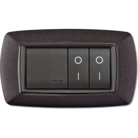 Placca placchetta per interruttore elettrico 4 Posti - Grigio Notte ECL2984VULC/GN (1/2)