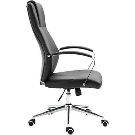 Evre Contemporary Executive Stylish Swivel Office Chair Adjustable Faux Leather (Black) (1/3)