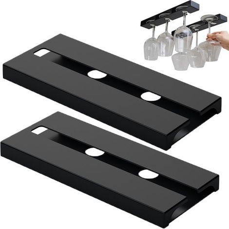 Lot de 2 - Porte-verres à vin suspendu - Porte-verres à vin - Support pour verres à vin - Porte-verres à vin suspendu - Porte-verres inversé - Porte-verres suspendu pour bars - Convient aux cuisines, (1/5)