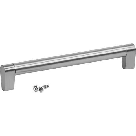 10er Set SOTECH Möbelgriff SW161 Ø 18 mm Edelstahloptik, BA 200 mm, Länge 216 mm