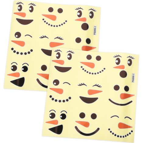 2feuilles Autocollants Noël Bonhomme pour Fenêtres et Murs Décoratif Stickers Mural Saisonnier (1/5)