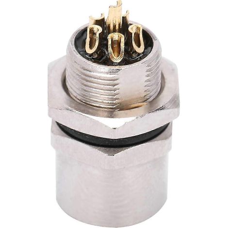 Connecteur M8 6 broches à souder IP67, montage frontal étanche résine époxy, prise femelle 6P pour capteurs, étanche poussière et eau (1/5)