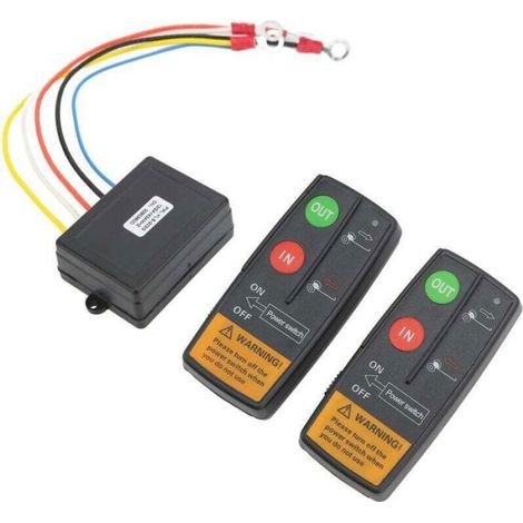 Kit Télécommande Treuil Sans Fil - 12 V 24 V - Portée 23 M - Pour Camion Jeep ATV SUV - 2 Télécommandes + 1 Récepteur (1/5)