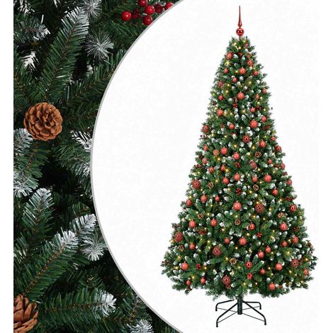 Albero di Natale artificiale verde con palline 180 cm 300 LED (1/5)