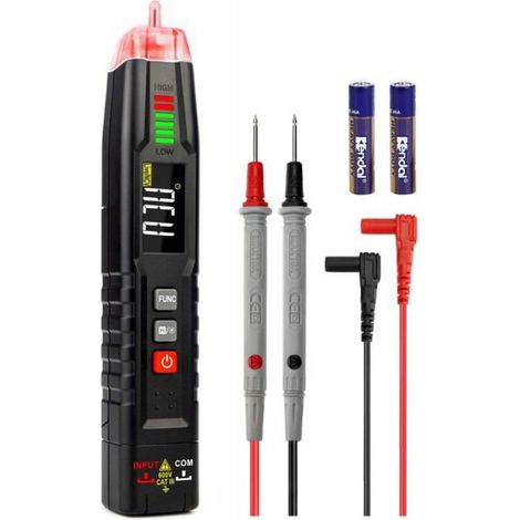 Testeur de Tension Multifonction, Multimetre Automatique, Détecteur de Tension sans Contact, Stylo de Tension Électrique (1/4)
