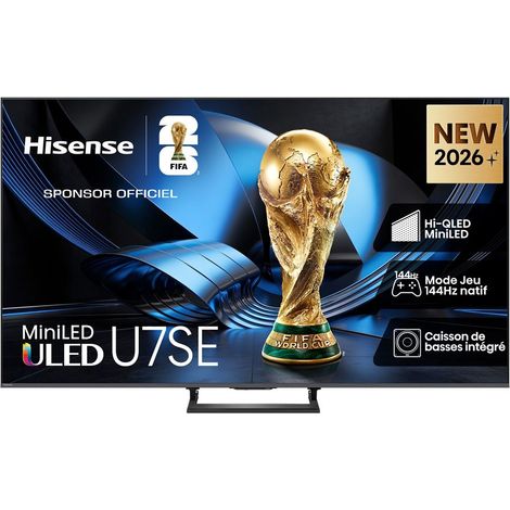 Téléviseur Hisense 85U7SE 85 pouces Mini LED 4K Smart TV 144 Hz HDMI 2.1 Noir/Gris
