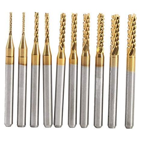 Fraise De Fraisage - Ensemble De Fraises CNC En Carbure De Tungstène - Pour Plaque Métallique Bois Plastique - Diamètre 1 0 À 3 17 Mm - 10 Pièces