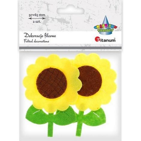 2 Stück 3D-Sonnenblumen aus Filz