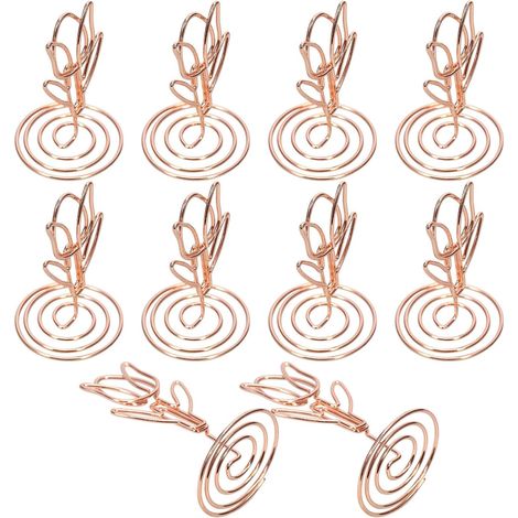 10pcs Porte-Cartes à Fleurs Tulipe en Fer, Supports Photo et Porte-Noms Solides pour décoration de Tables de Mariage et événements (1/5)