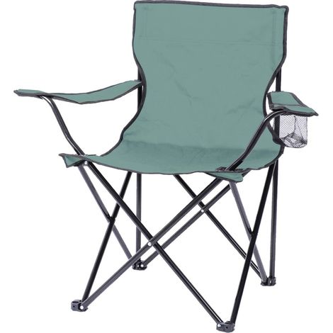 Klappbarer Campingstuhl aus grünem Stoff 82x50x80cm