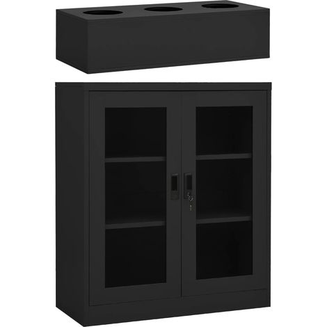 Armadio Ufficio con Fioriera Antracite 90x40x128 cm in Acciaio vidaXL (1/5)