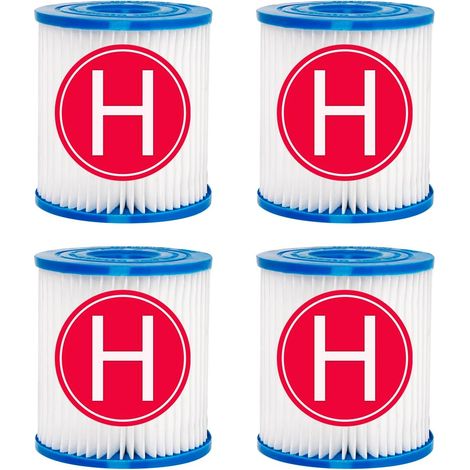 Lot de 4 filtres de rechange compatibles avec les pompes à filtre Intex 28601/28602, pour cartouche filtrante Intex Type H 29007E (1/5)
