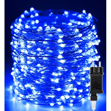 Guirlande Lumineuse - 50M 500 LEDs Lumières d'arbre de Noël Fil de cuivre Décoration Extérieur Intérieur Étanche avec Adapteur Alimentation, Chaine de Lampe pour Arbre,Fête,Mariage,Jardin,Halloween