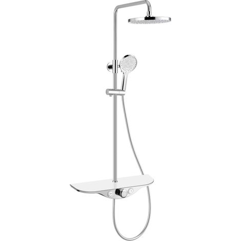 Mexen Exxo ensemble de douche en saillie avec pommeau et robinet, chrome/blanc - 78113-20 (1/2)