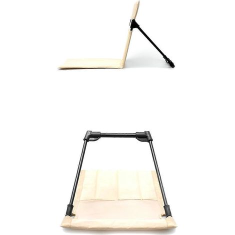 Sièges pliables portables ultra-légers avec dossier confortable noir-- (1/5)