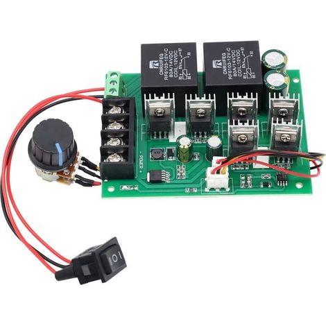 Controlador de motor de CC, controlador de velocidad reversible para motor de CC de 9-50 V 40 A con control de velocidad reversible de 12 V 24 V 36 V 48 V 2000 W (1/5)