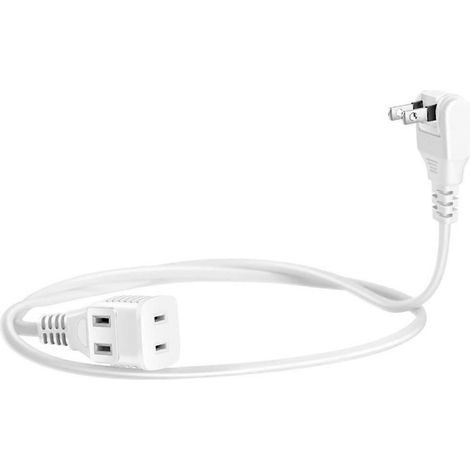 Multiprise de Voyage 2 Prises US avec Rotation 180° et Protection Surtension - 10m - Blanc (1/4)