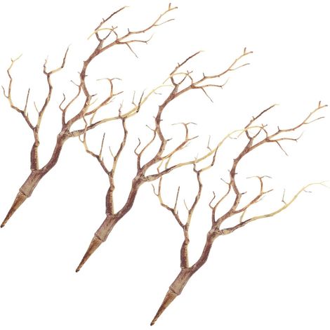 Lot de 3 Branches Décoratives Séchées en Plastique Couleur Café Forme Bois de Cerf pour Décoration Naturelle Mariage et Fêtes (1/5)