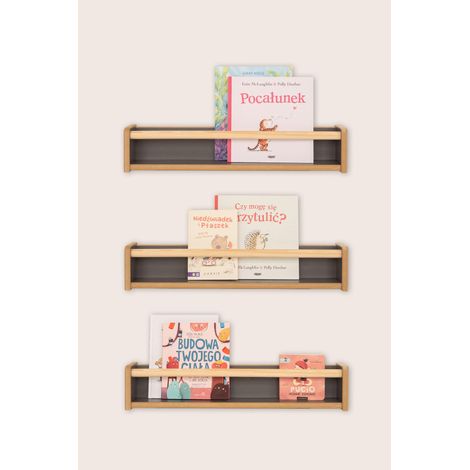 3er-Set Bücherregale – grau (1/4)
