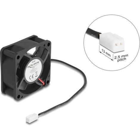 Delock Ventilador axial de 5 V de corriente continua, 60 x 60 x 25 mm negro
