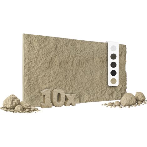 HEXIM 3D Steinoptik PU Wandpaneele 120x60cm Stone Wandverkleidung Bruchstein Felsen Platten Stein: A002-15  Beige, 10 Paneele