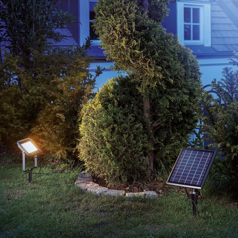 esotec Solar Wand- und Bodenstrahler Power Flood 3000K warmweiß outdoor 102701 (1/5)