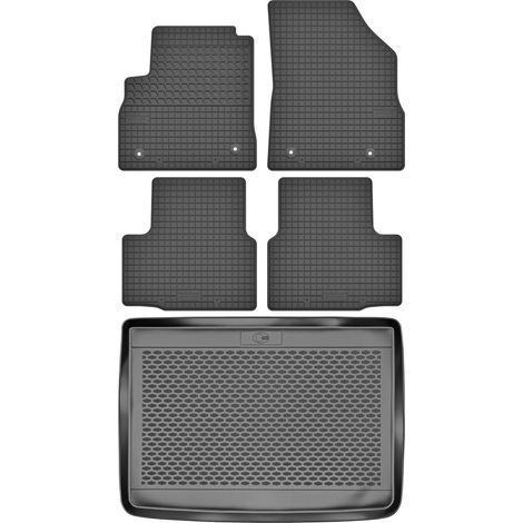 Juego de alfombrillas de goma para coche y alfombrilla para maletero para Opel Astra V K Hatchback (desde 2015).