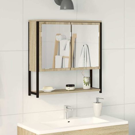 Miroir de salle de bain-Miroir de maquillage Beige 60 x 16 x 60 cm Bois d'ingénierie 930155 (1/5)