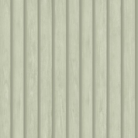 Holden Decor Wood Slat Soft Green Wallpaper Modern Realistic Trendy Feature Wall