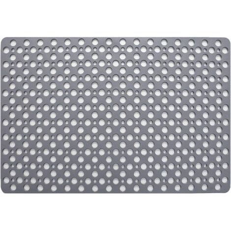 BUNTHAUS Tapis de Douche Antidérapant antibactérien,43 X 75CM Tapis de Bain de Baignoire Tapis de Pied résistant à la moisissure et Lavable en Machine pour Douche ou Baignoire,Trou Rond Gris, Ensoleil (1/5)