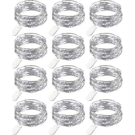 12 guirlandes lumineuses LED, 20 LED micro-filées, 2 m