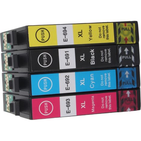 4-Farben-Tintenpatronen T0691 T0692 T0693 T0694 (Schwarz, Magenta, Gelb) für den Stylus CX5000 Drucker (1/5)
