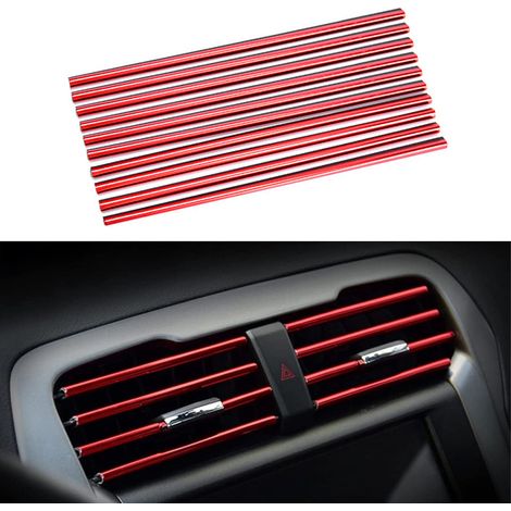 Lot de 20 bandes décoratives, flexibles et étanches en PVC, pour grilles d'aération de climatisation automobile (1/5)