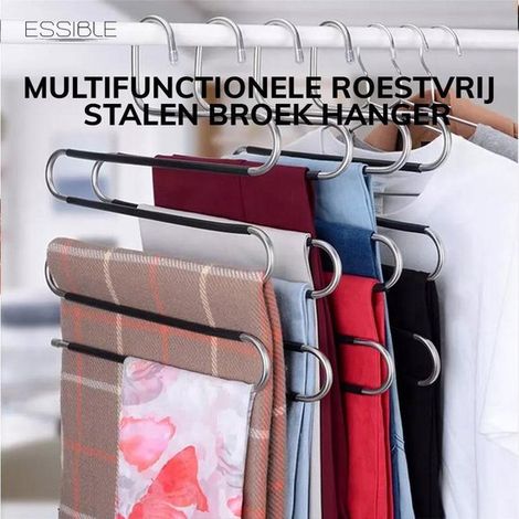 Organisateur de garde-robe antidérapant - Cintre peu encombrant - Cintre pour pantalon et vêtements - Support de rangement fonctionnel (1/5)