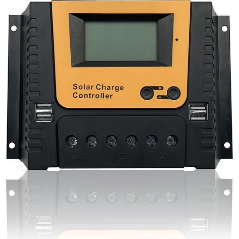 60A Contrôleur de Charge Solaire 12V 24V 36V 48V Identification Automatique,Régulateur Charge Solaire 60A Convient MAX 3120W panneaux solaires, compatible Gel Sealed Flooded et la Batterie au lithium (1/5)