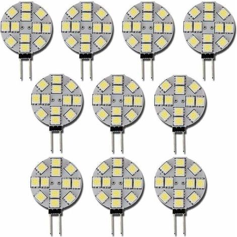 Lot de 10 ampoules LED G4 DC 12 V, non dimmables, blanc 6 000 K, remplacement d'une ampoule halogène 20 W pour cuisine, camping-car, caravane, bateau (1/4)