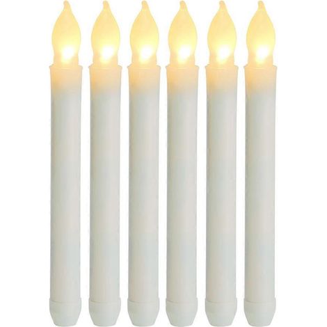 Stück flackernde LED-Spitzkerzen, lange Kerzenlichter, Hochzeits-, Weihnachts- und Feiertagsdekoration-21.5X2X2CM-White (1/3)