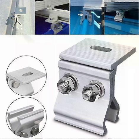 1/4-teilige Solarmodul-Montagehalterung, kompatibel mit Photovoltaik-Montagesystemen für Flachdächer, Edelstahl, Montagezubehör (1/5)