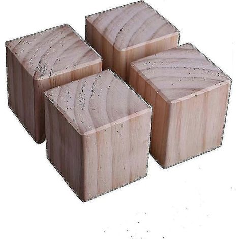 Ensemble de 4 pieds de meubles en bois, rehausseurs de meubles, rehausseurs de lit, 5 x 5 x 8 cm Hao (1/5)