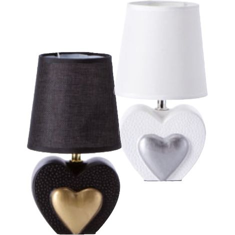 1 Pezzo Lampada da Appoggio con Base in Ceramica Devin 24 cm 2 Colori (1/2)