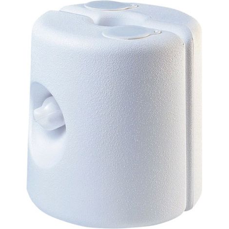 EDA – Pied de tonnelle à remplir blanc stable 24x25,5 cm – Compatible mâts 20-32 mm – Résistant intempéries – Stabilité optimale avec remplissage (1/8)