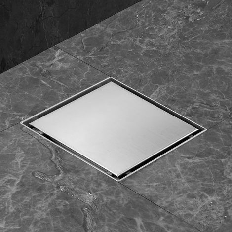 Caniveau de Douche Carré 15 x 15 cm Acier INOX Siphon Anti-Odeurs  Siphon avec clapet anti-odeurs et filtre à cheveux amovible 2 en 1 Caniveau Douche Italienne Extra Plate Drainage Rapide (1/5)