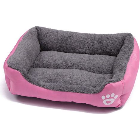 Lit pour chien/chien, lavable et moelleux, rose, taille S (1/4)