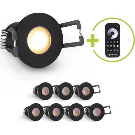 Einbaustrahler Mini Livorno 3W 2700K IP65 - Farbe: schwarz matt - Anzahl: 8x (1/5)