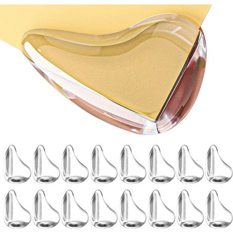 Lot de 24 protections d'angle pour meubles, en silicone souple transparent, anti-collision, pour protéger les bords de table. (1/4)