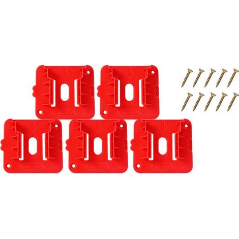 Soportes para baterías compatibles con los soportes de montaje de baterías Milwaukee M18 de 18 V, compatibles con M18 48-11-1815 (paquete de 5). (1/4)