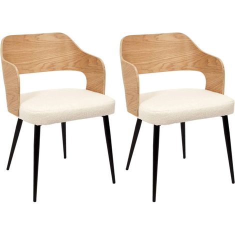 Lot de 2 Fauteuils Scandinaves "Loki" 76cm Blanc (1/5)